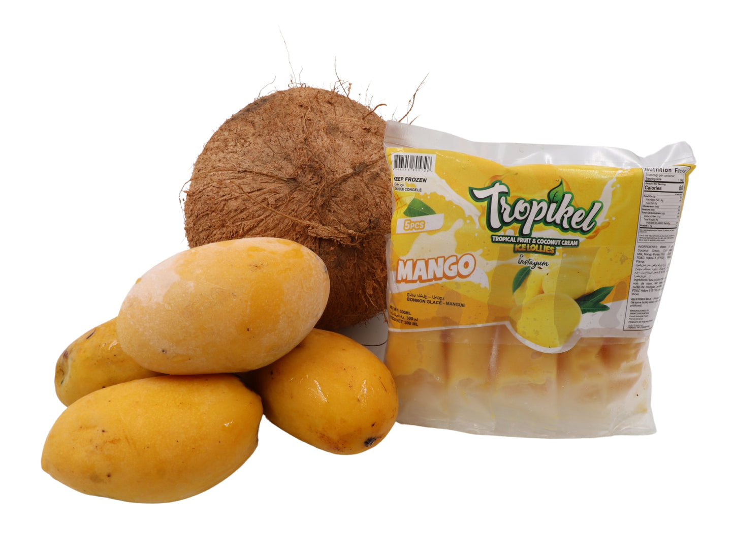 Instayum Tropikel Frozen Filipino Ice Candy or Ice Lollies Coconut & Minatamis na Saging Saba (5pcs)