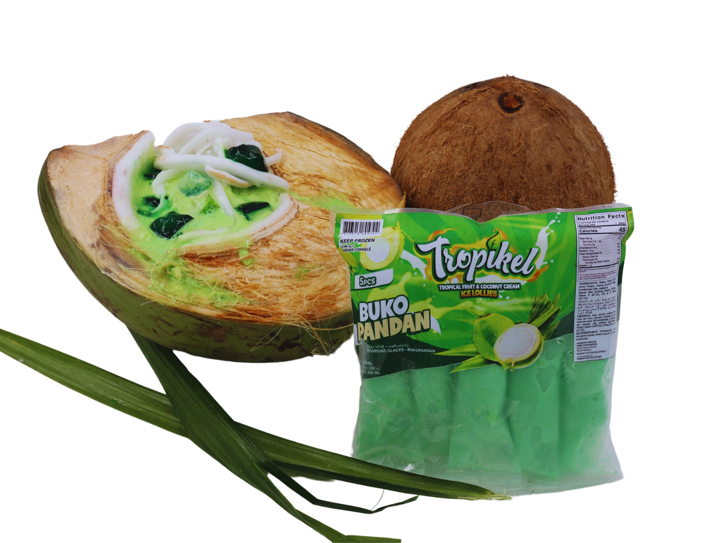 Instayum Tropikel Frozen Filipino Ice Candy or Ice Lollies Coconut & Minatamis na Saging Saba (5pcs)